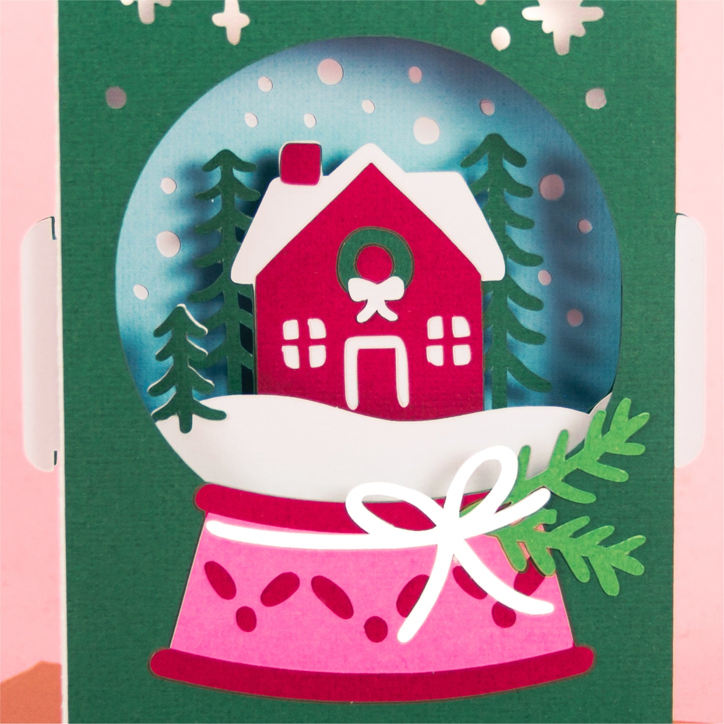 Holiday Snowglobe Card - 3D Christmas Card SVG