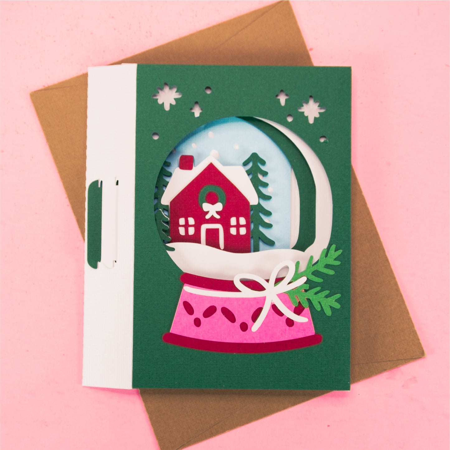 Holiday Snowglobe Card - 3D Christmas Card SVG