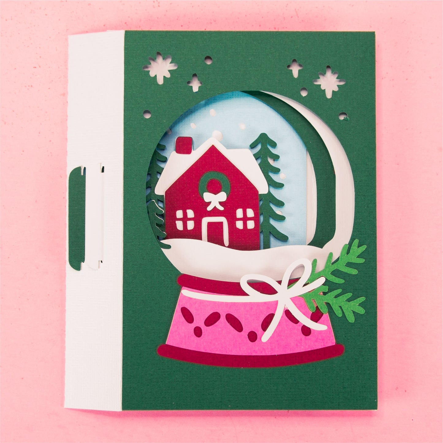 Holiday Snowglobe Card - 3D Christmas Card SVG