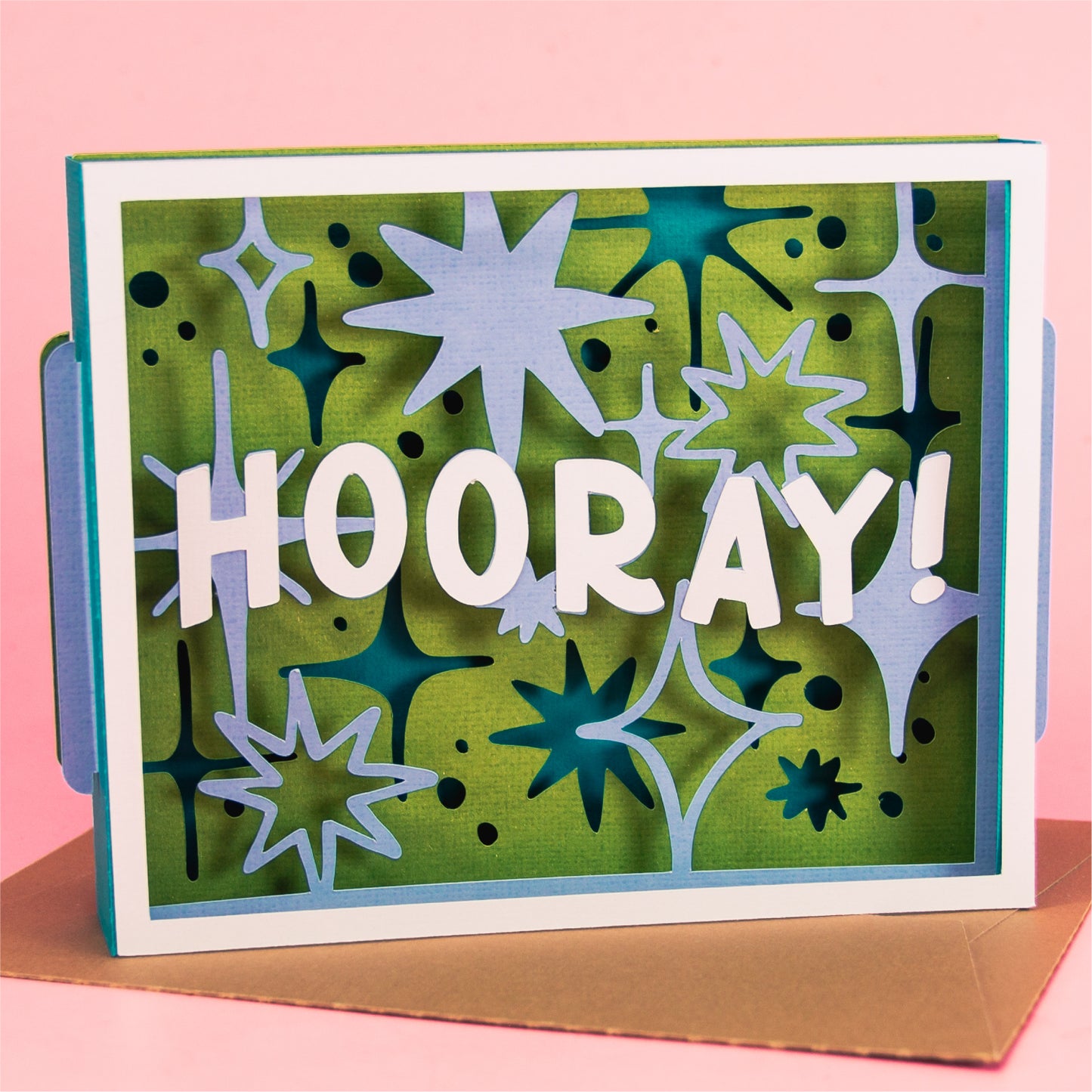 Hooray! Stars Card - 3D Any Occasion Card SVG