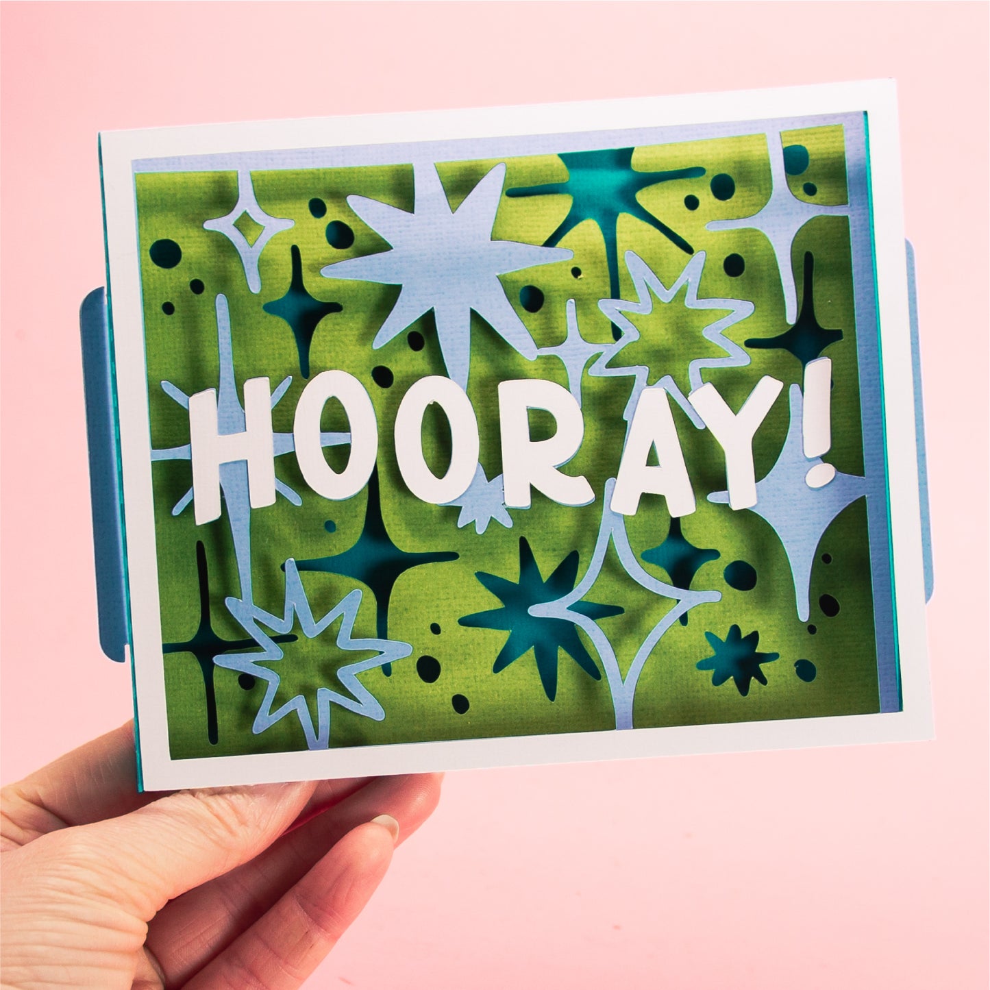 Hooray! Stars Card - 3D Any Occasion Card SVG