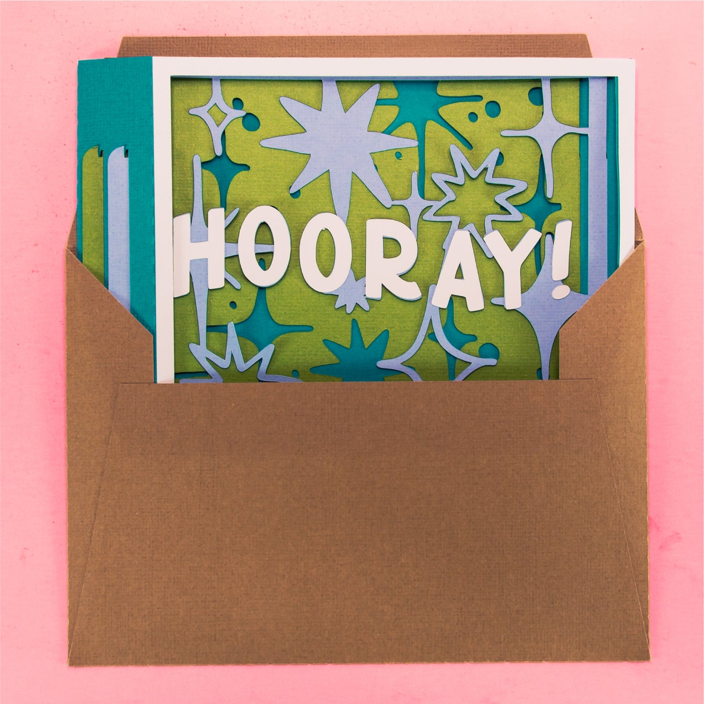 Hooray! Stars Card - 3D Any Occasion Card SVG