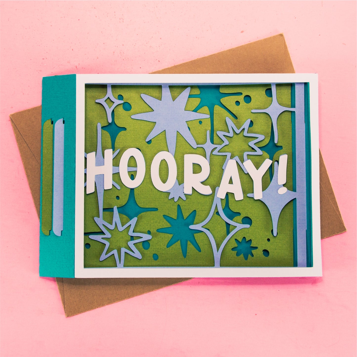 Hooray! Stars Card - 3D Any Occasion Card SVG