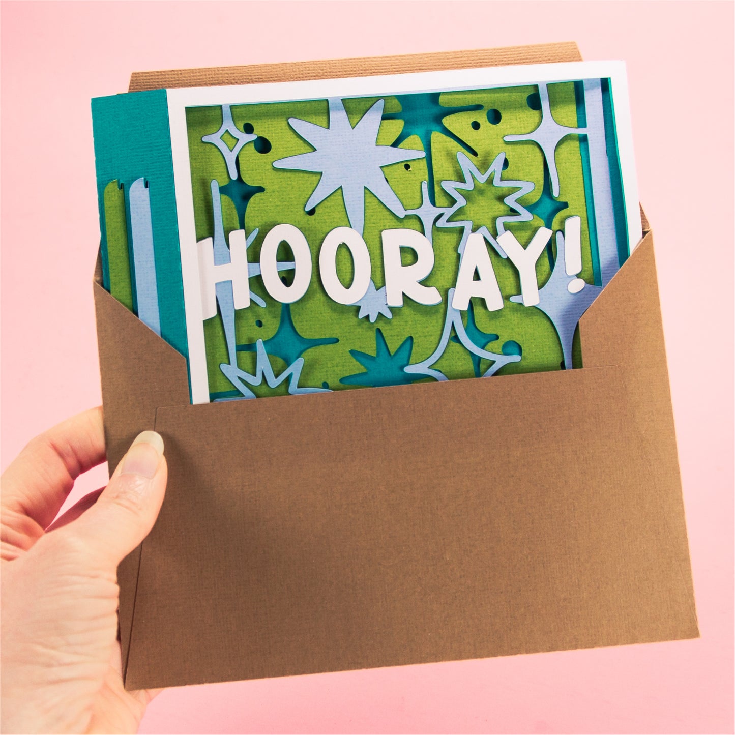 Hooray! Stars Card - 3D Any Occasion Card SVG