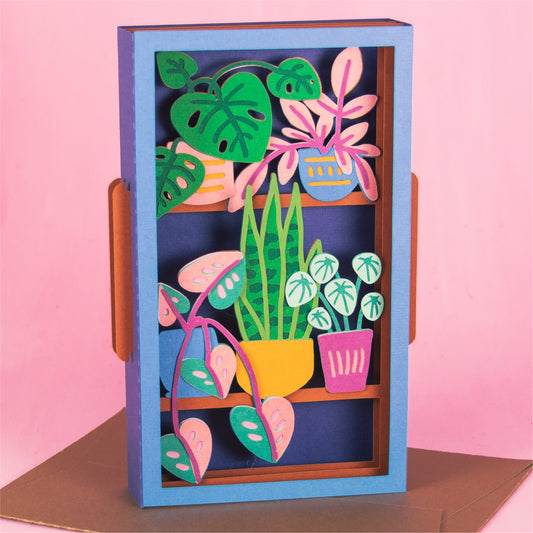 House Plant Shelf Card - 3D Any Occasion Card SVG