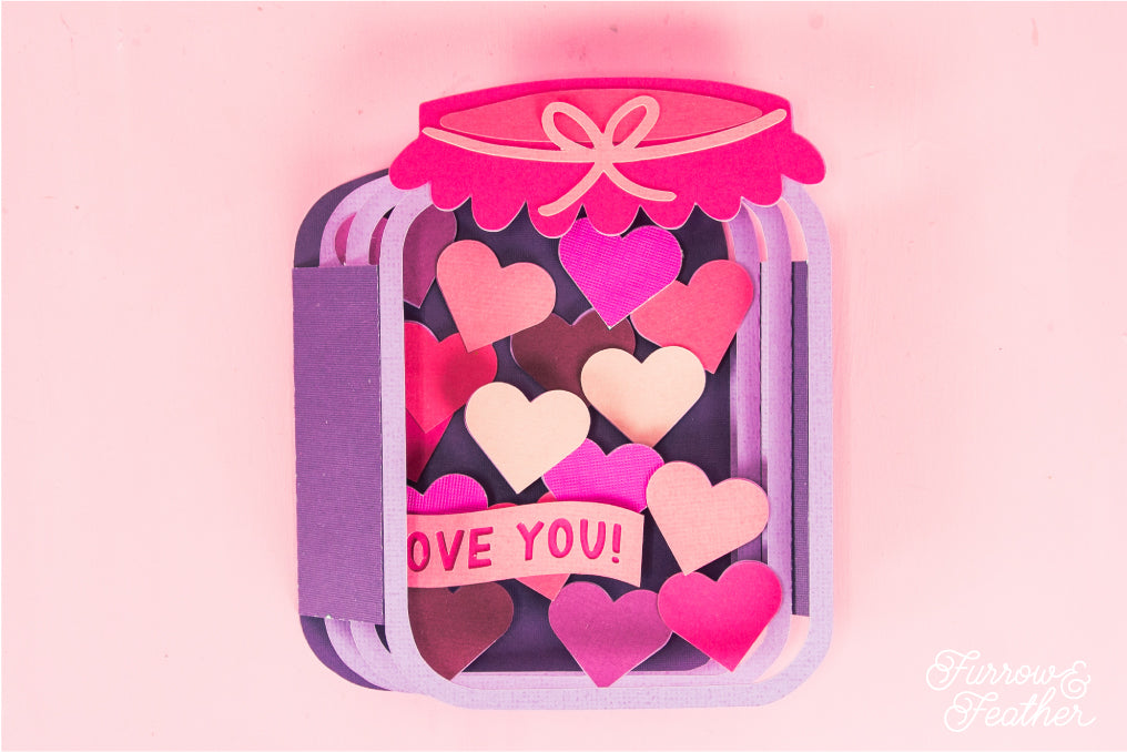 Jar with Hearts Card SVG - Valentine's Day Card SVG