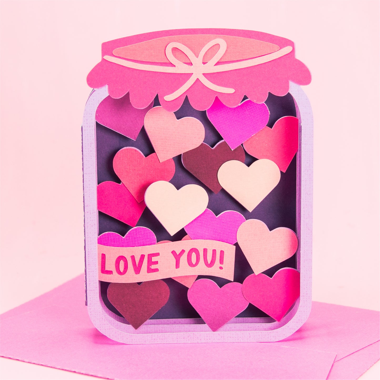 Jar with Hearts Card SVG - Valentine's Day Card SVG