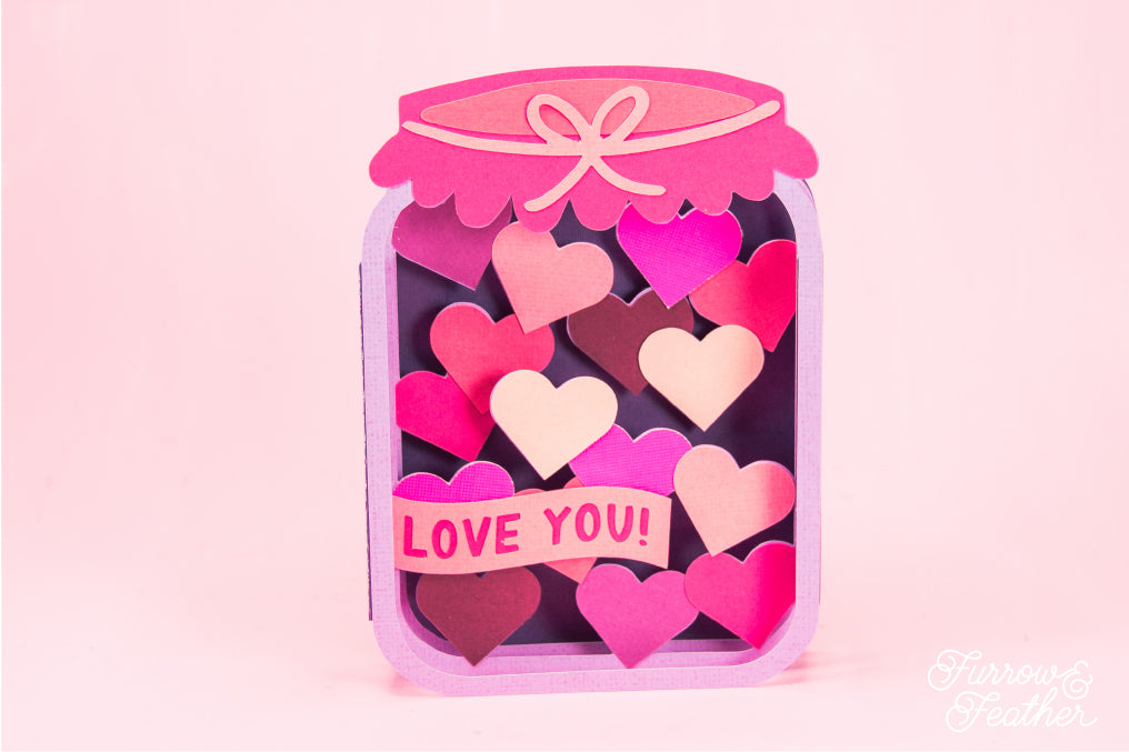 Jar with Hearts Card SVG - Valentine's Day Card SVG