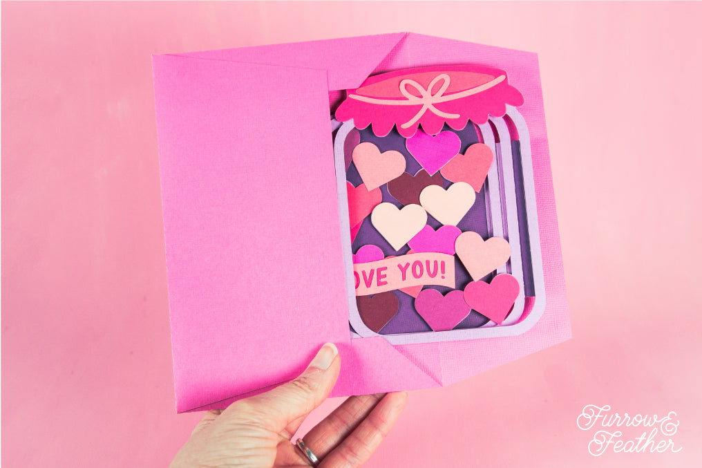 Jar with Hearts Card SVG - Valentine's Day Card SVG