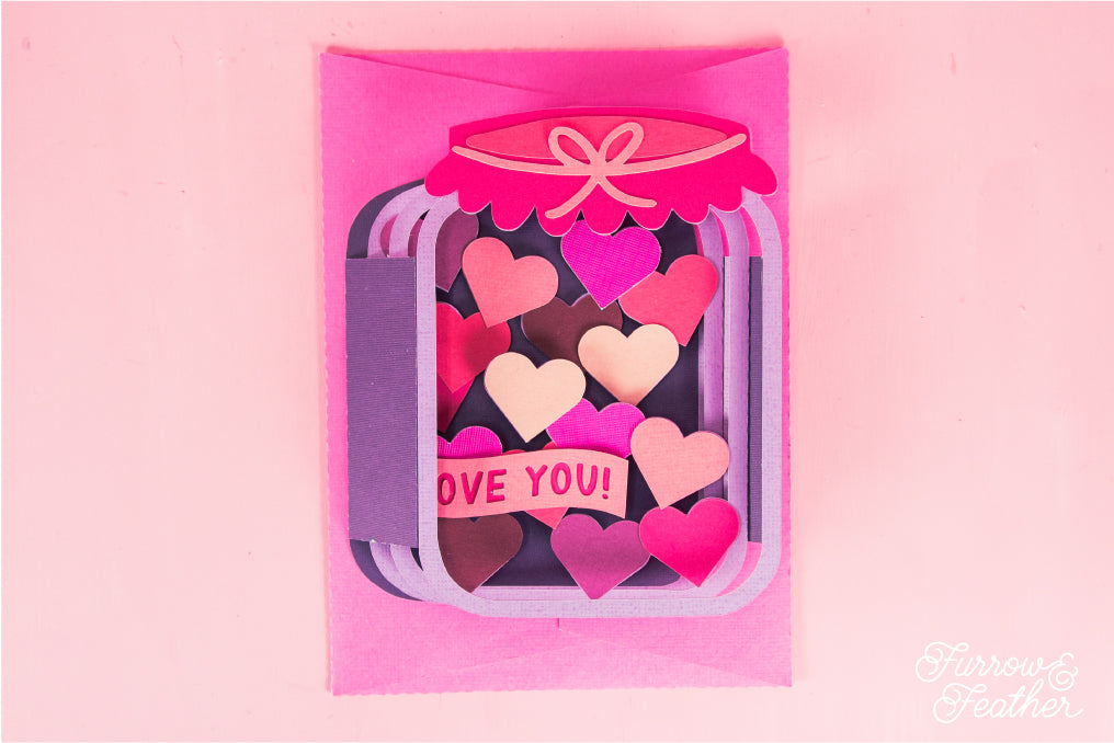 Jar with Hearts Card SVG - Valentine's Day Card SVG