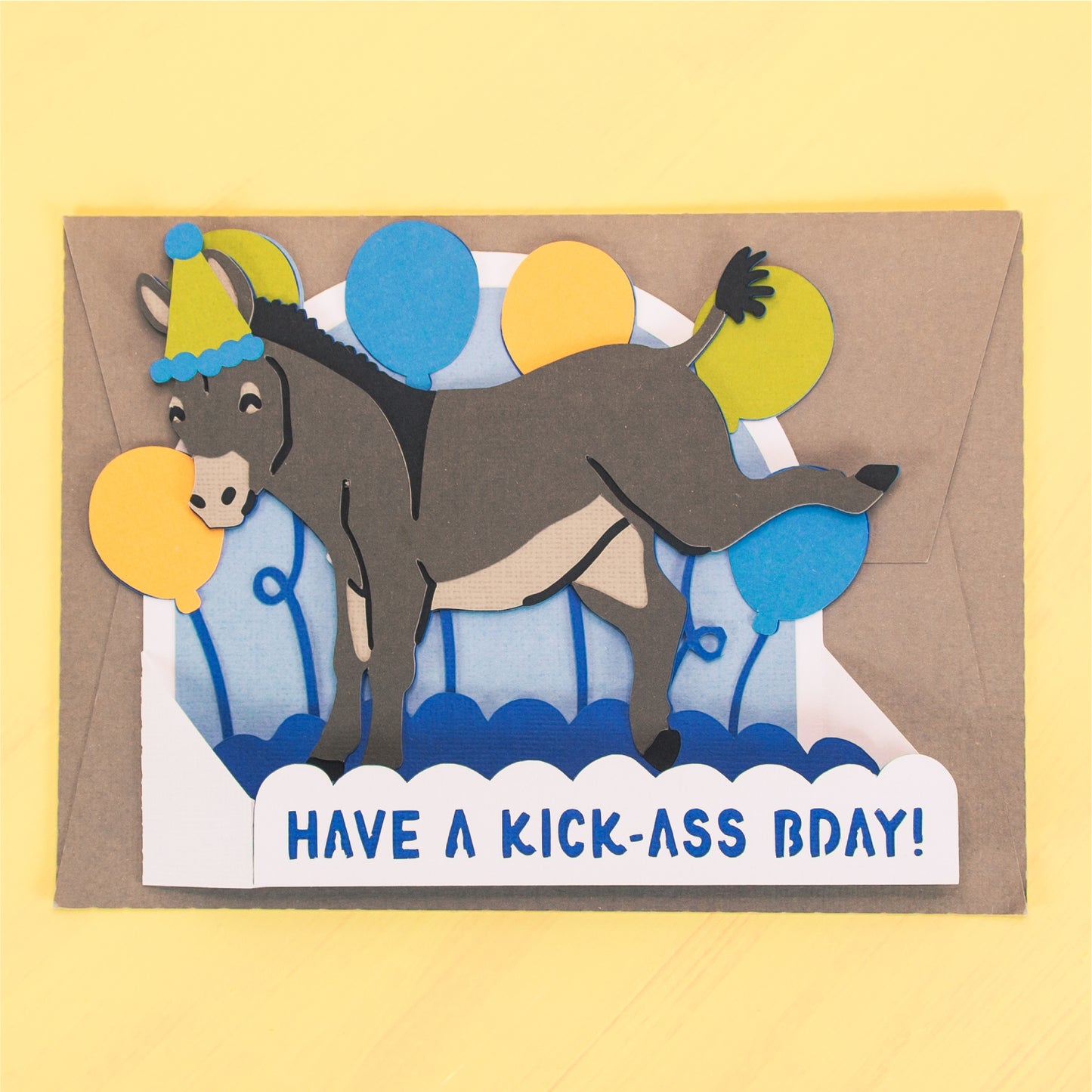 Have a Kick Ass Bday! - 3D Birthday Card SVG