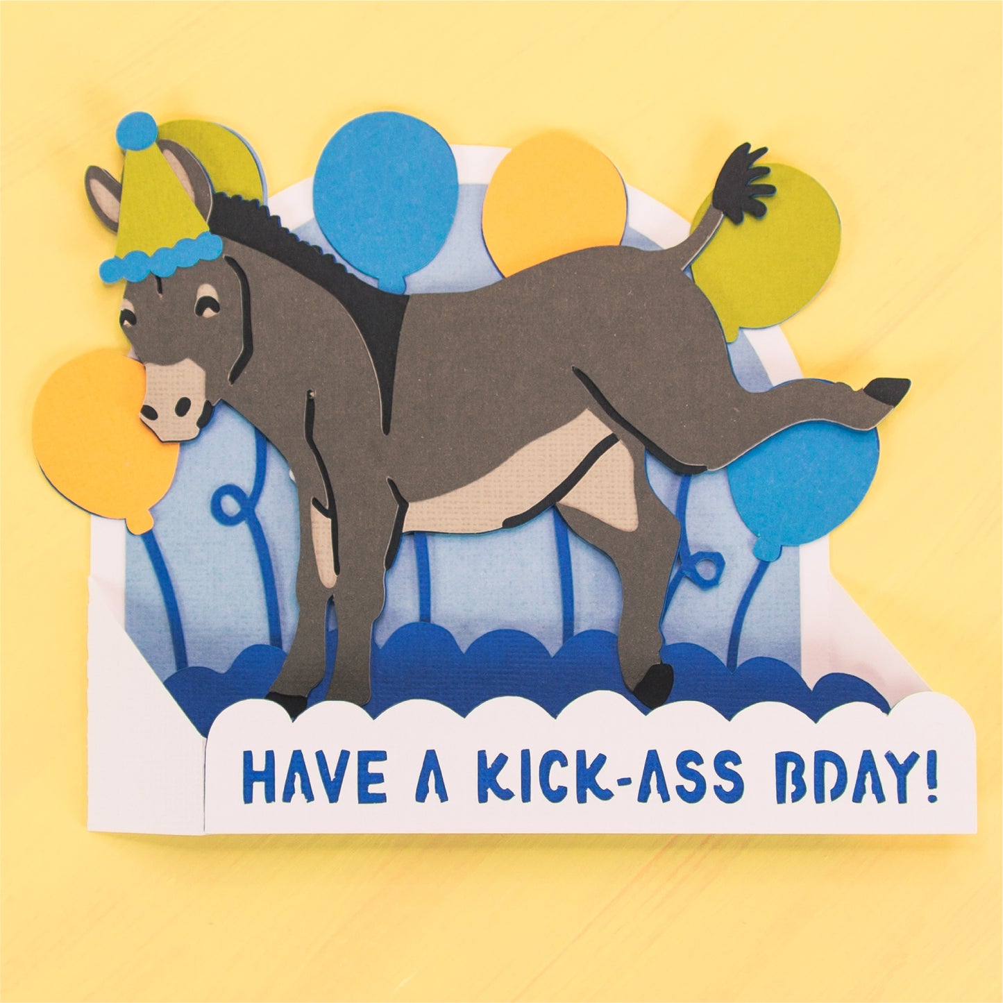 Have a Kick Ass Bday! - 3D Birthday Card SVG