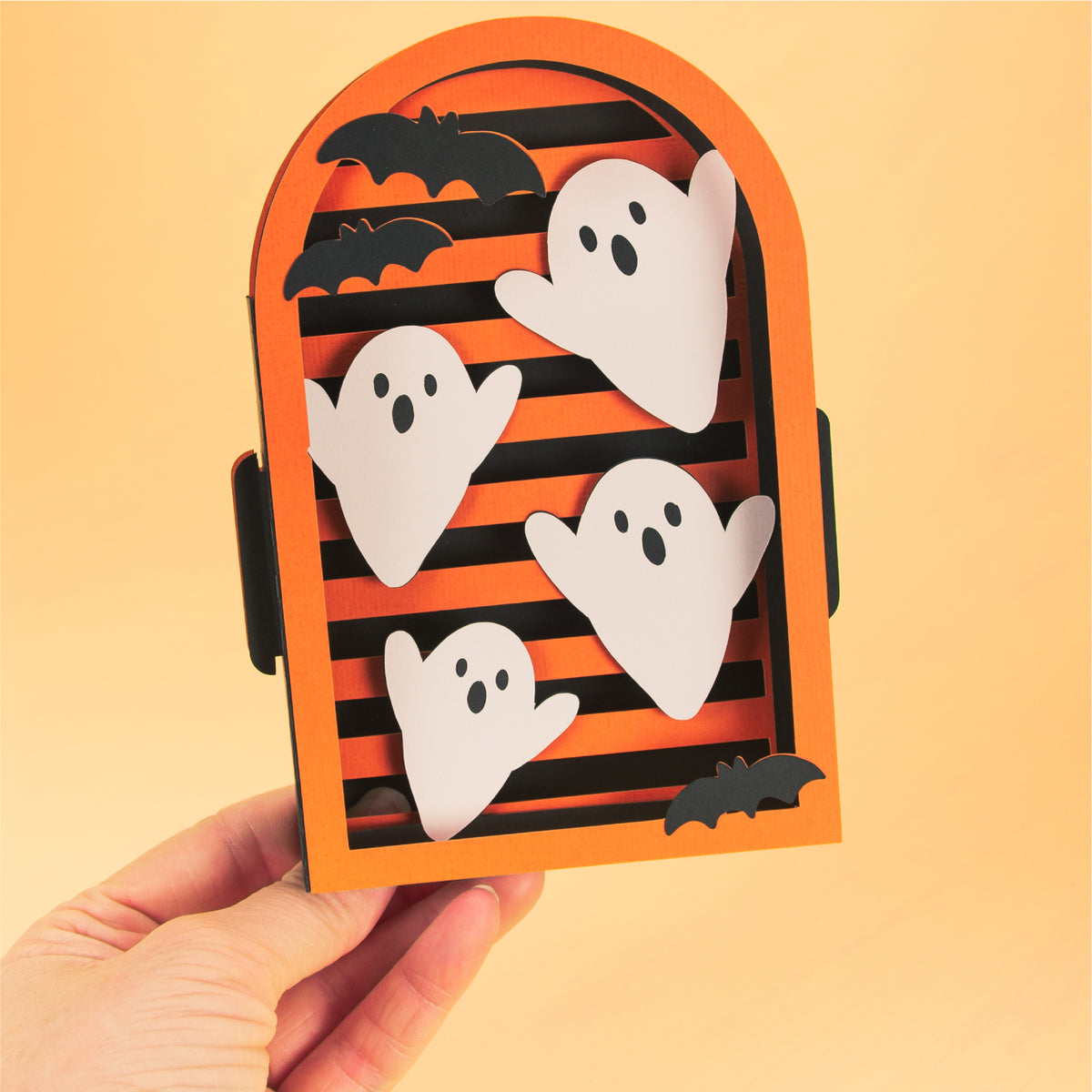 Layered Ghost Card SVG - 3D Halloween SVG