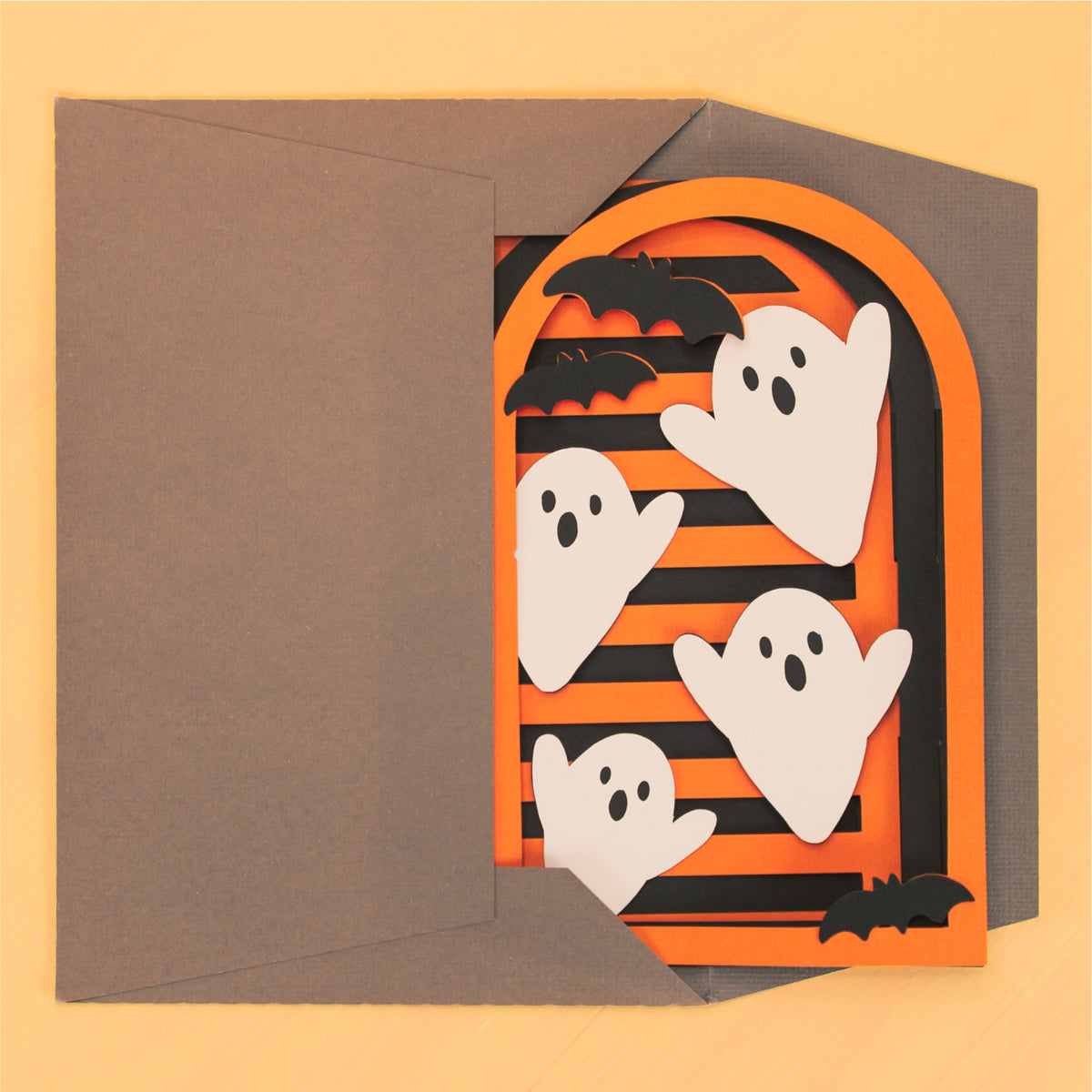 Layered Ghost Card SVG - 3D Halloween SVG