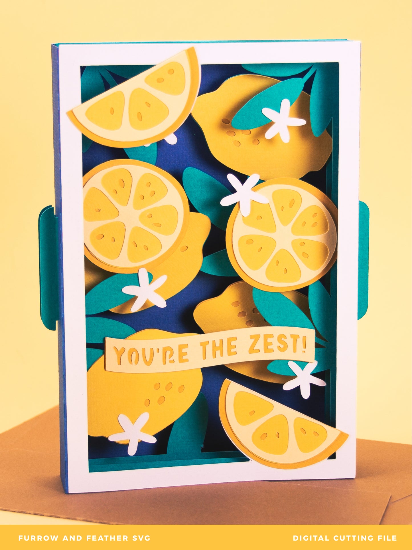 Layered Lemon Card - 3D Summer Card SVG