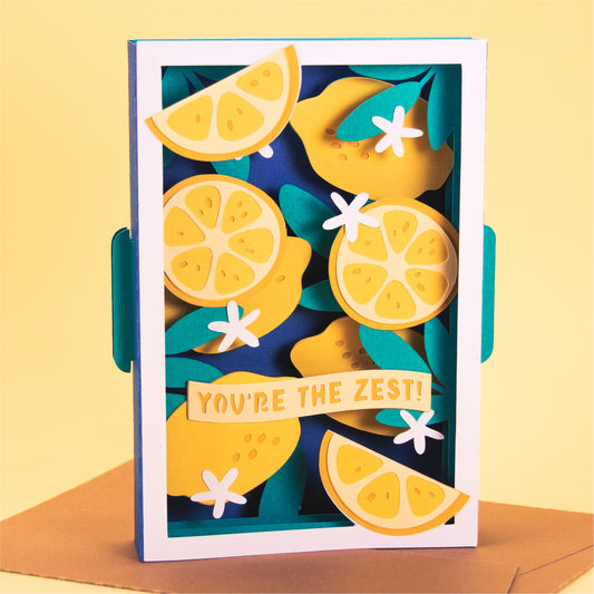 Layered Lemon Card - 3D Summer Card SVG
