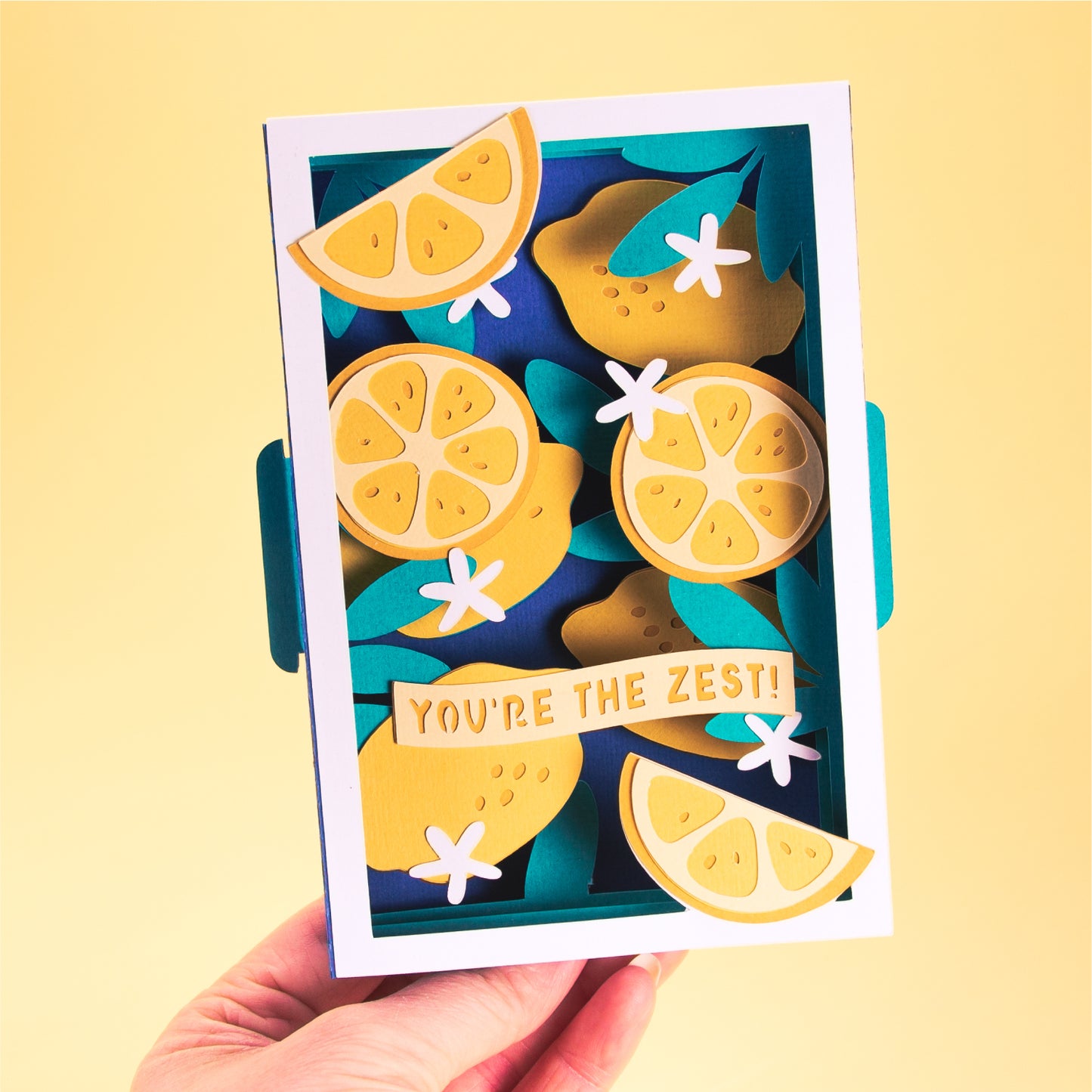 Layered Lemon Card - 3D Summer Card SVG