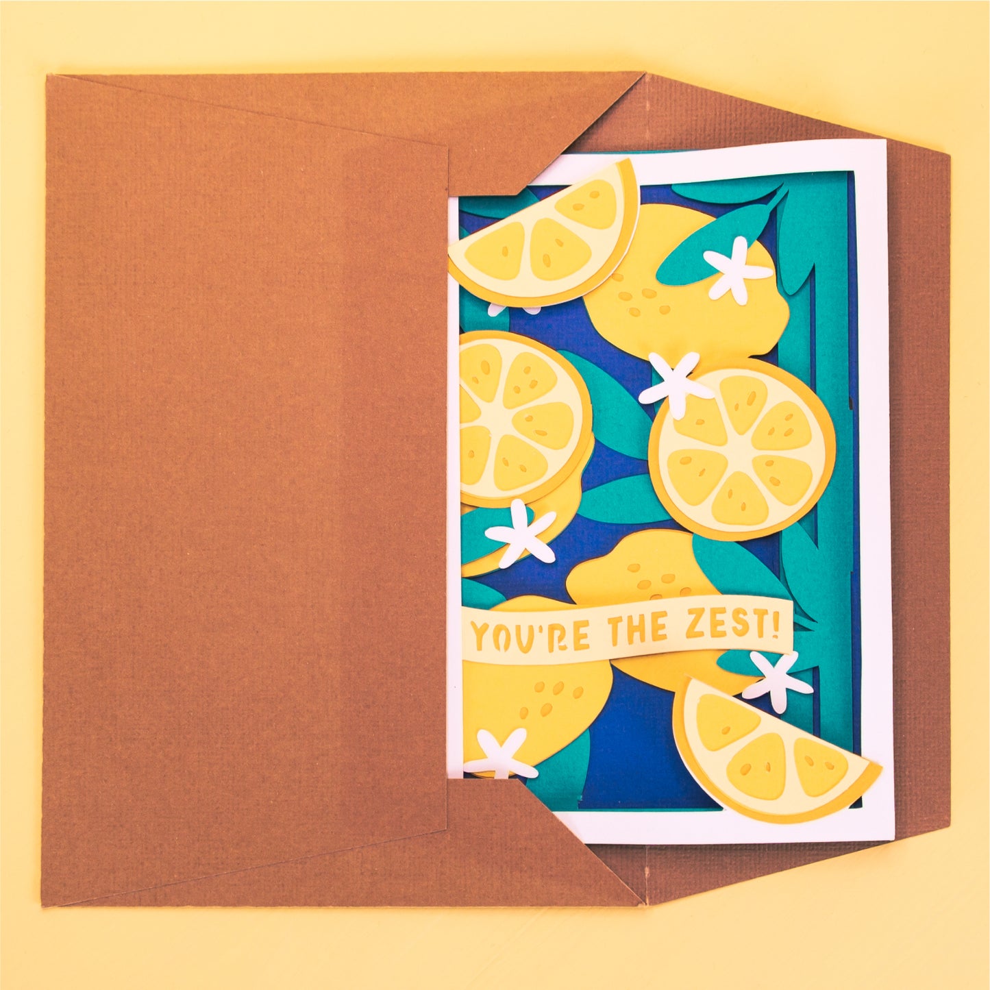 Layered Lemon Card - 3D Summer Card SVG