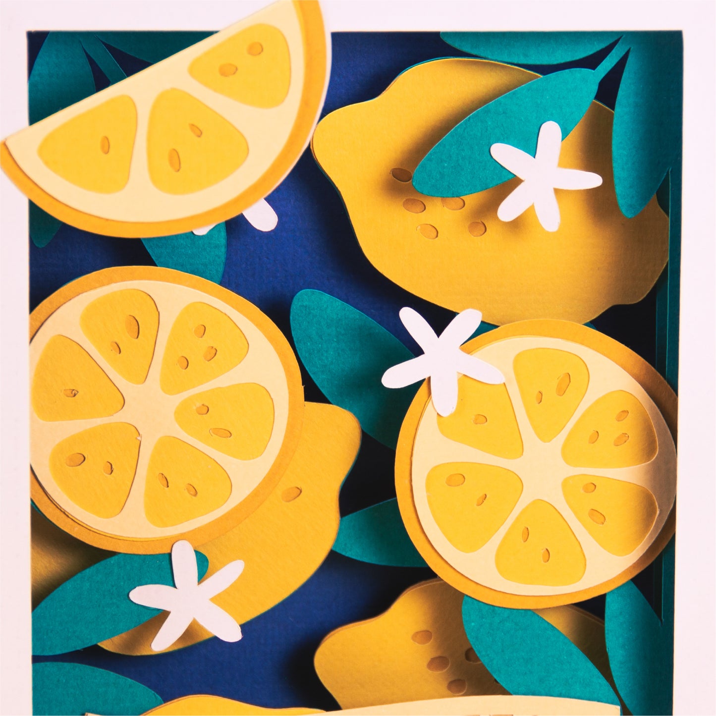 Layered Lemon Card - 3D Summer Card SVG