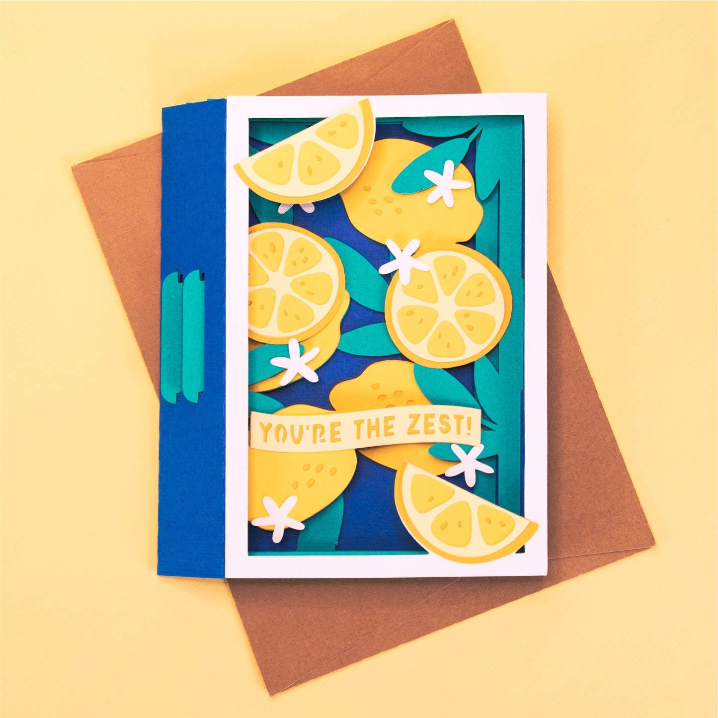 Layered Lemon Card - 3D Summer Card SVG