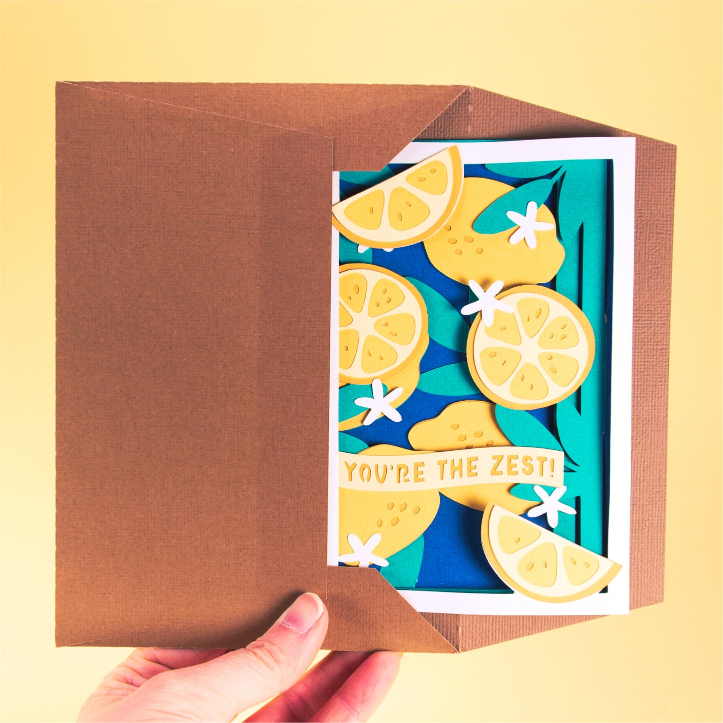 Layered Lemon Card - 3D Summer Card SVG