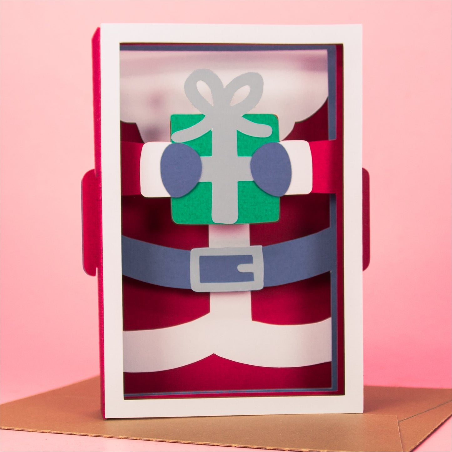 Layered Santa Card - 3D Christmas Card SVG