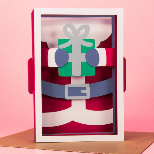 Layered Santa Card - 3D Christmas Card SVG