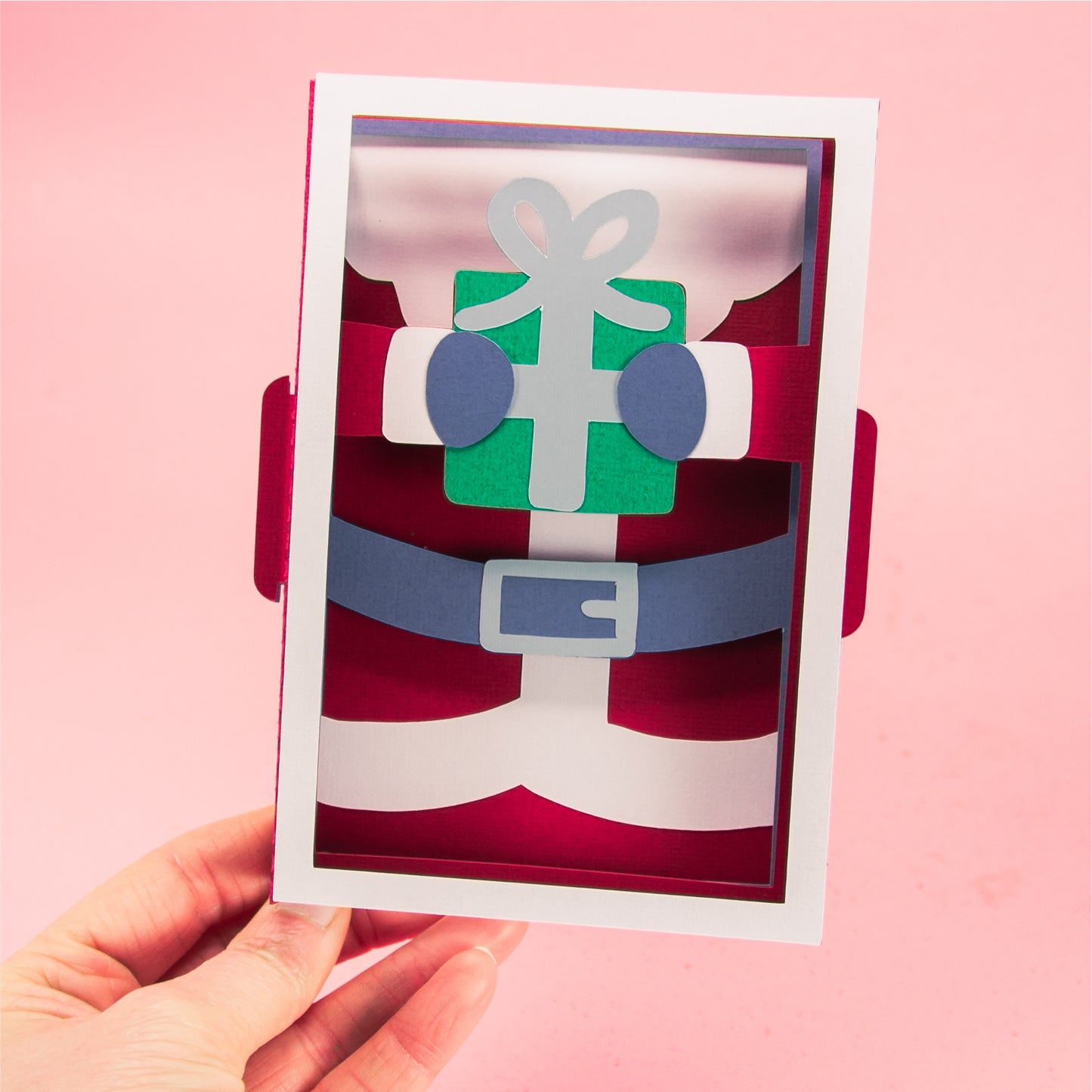 Layered Santa Card - 3D Christmas Card SVG