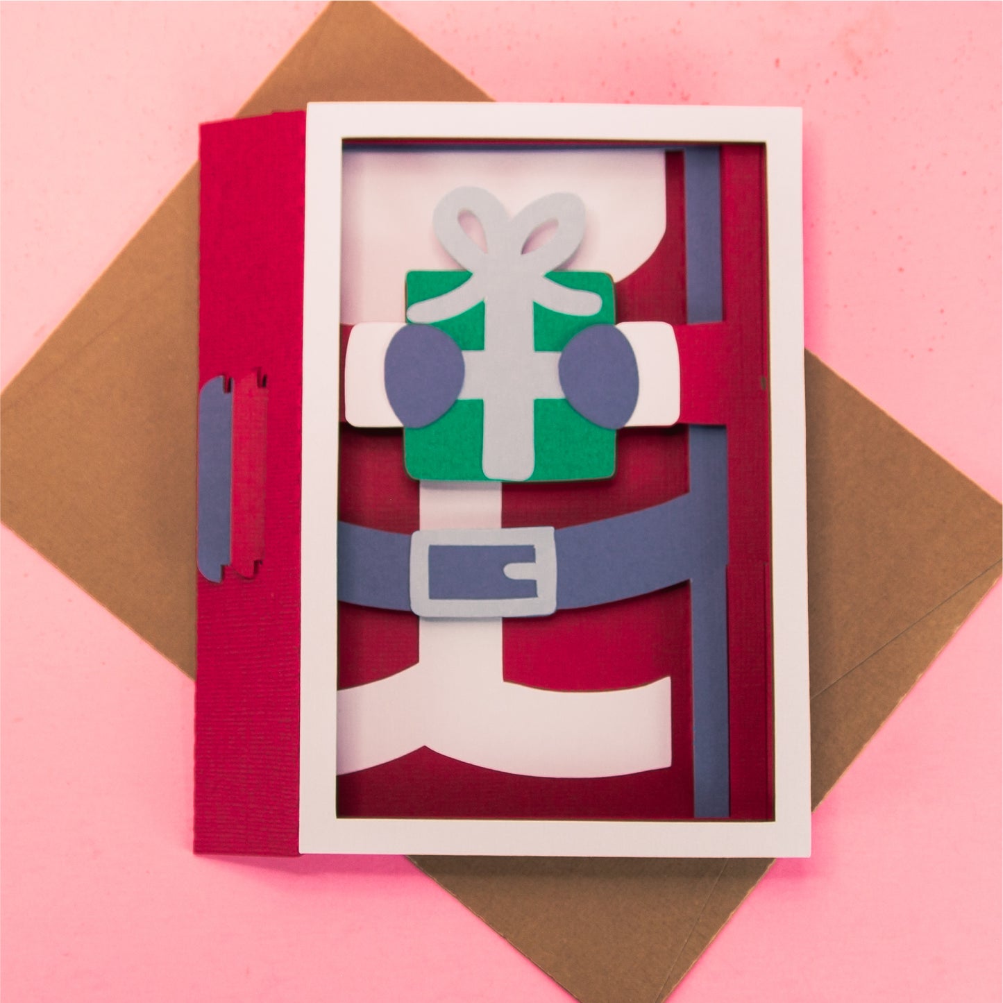 Layered Santa Card - 3D Christmas Card SVG