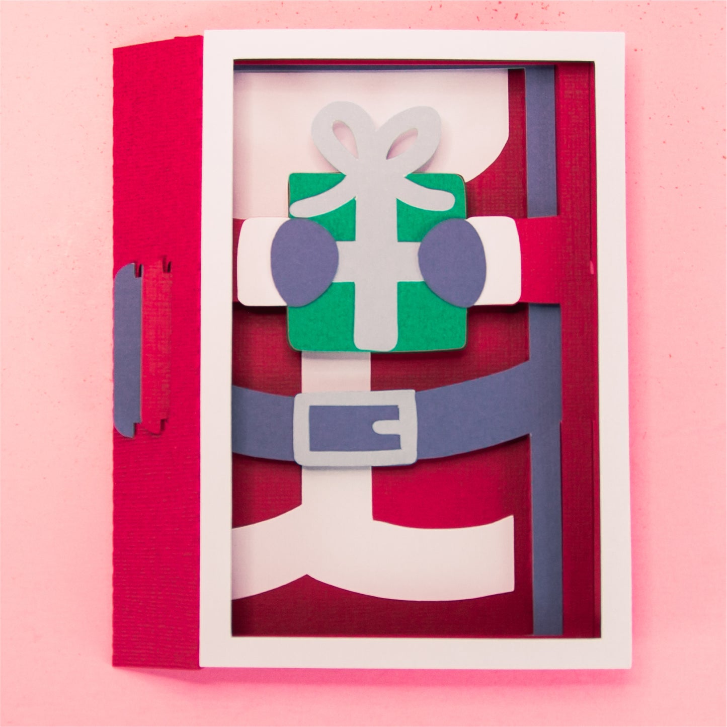 Layered Santa Card - 3D Christmas Card SVG