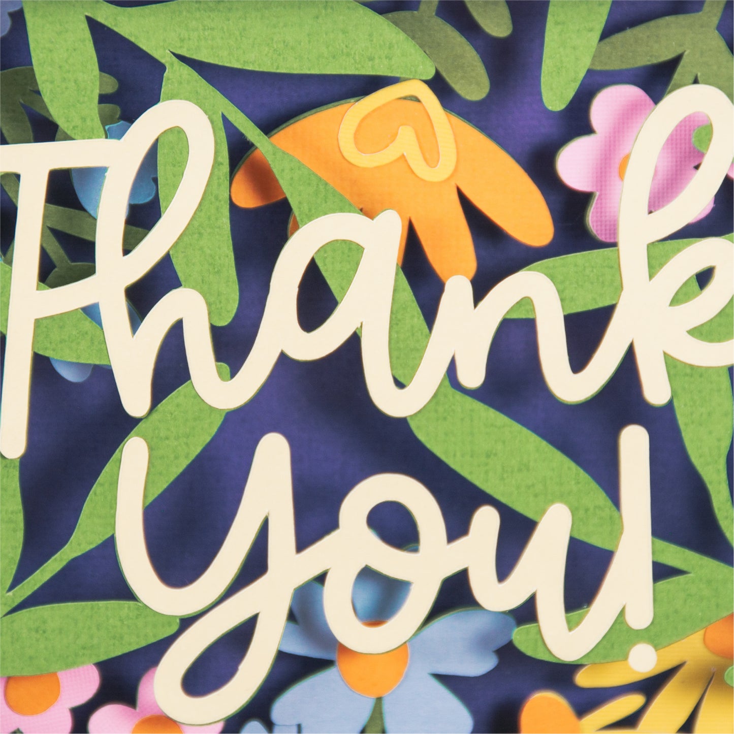Thank You Card Layered with Flowers - 3D Thank You Card SVG