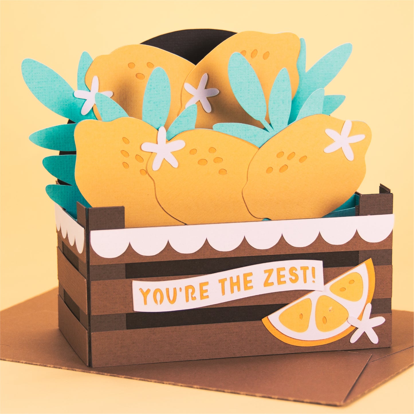 Lemon Crate Card - 3D Summer Card SVG