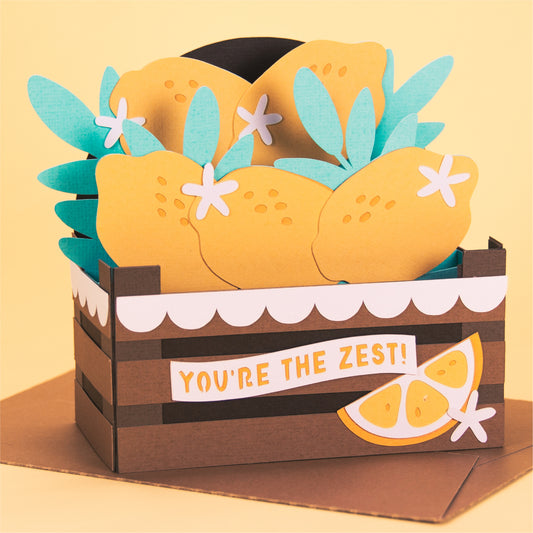 Lemon Crate Card - 3D Summer Card SVG