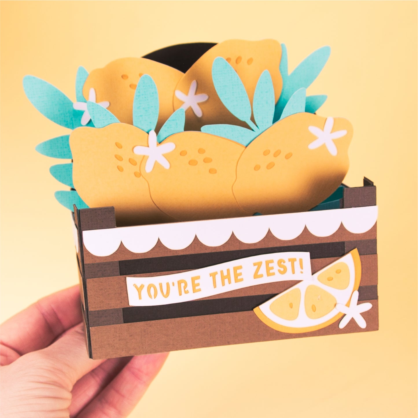 Lemon Crate Card - 3D Summer Card SVG