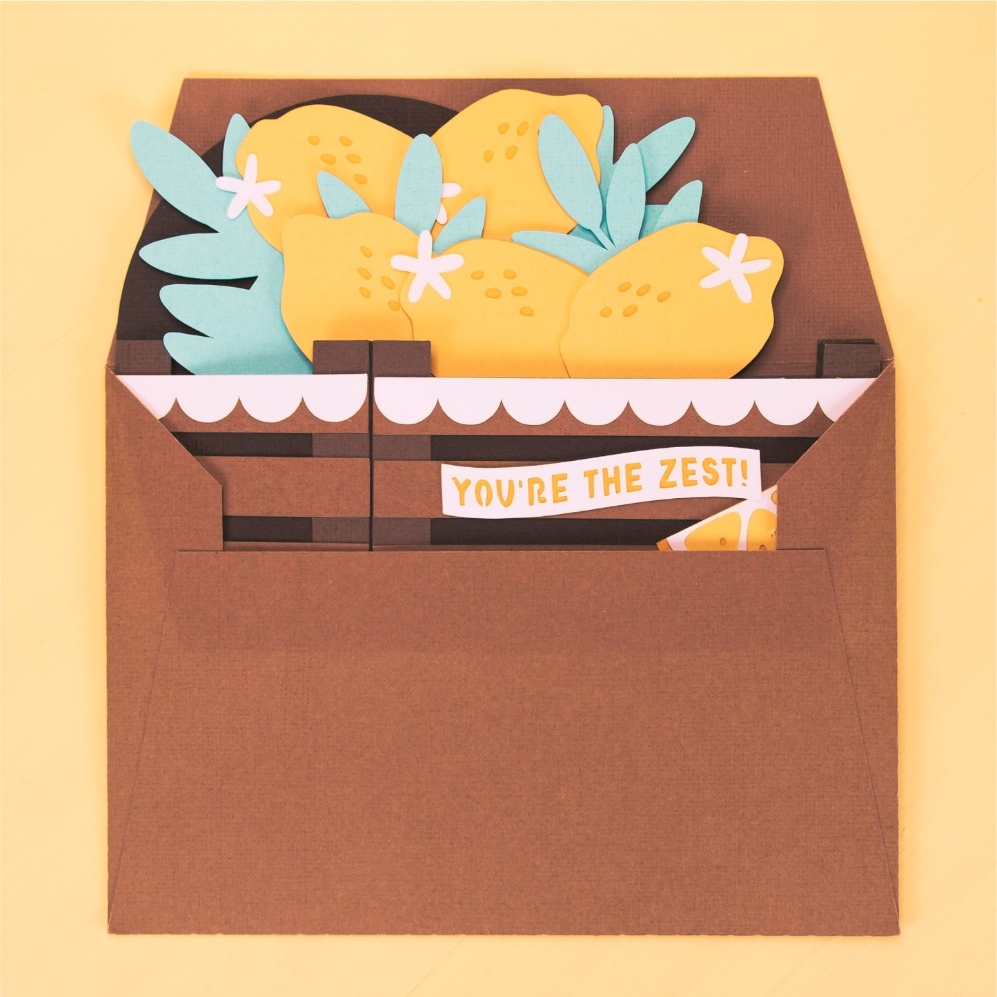 Lemon Crate Card - 3D Summer Card SVG