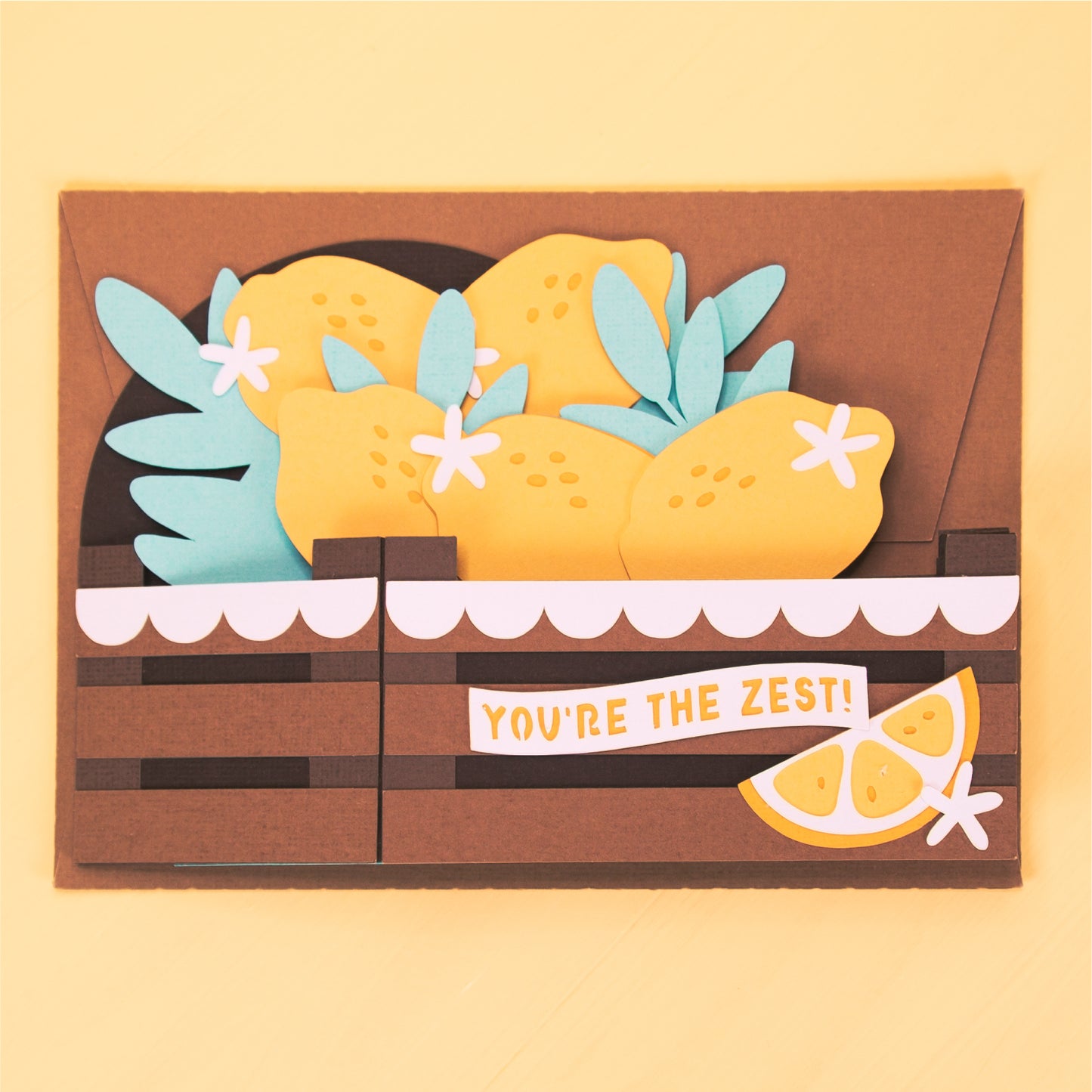 Lemon Crate Card - 3D Summer Card SVG