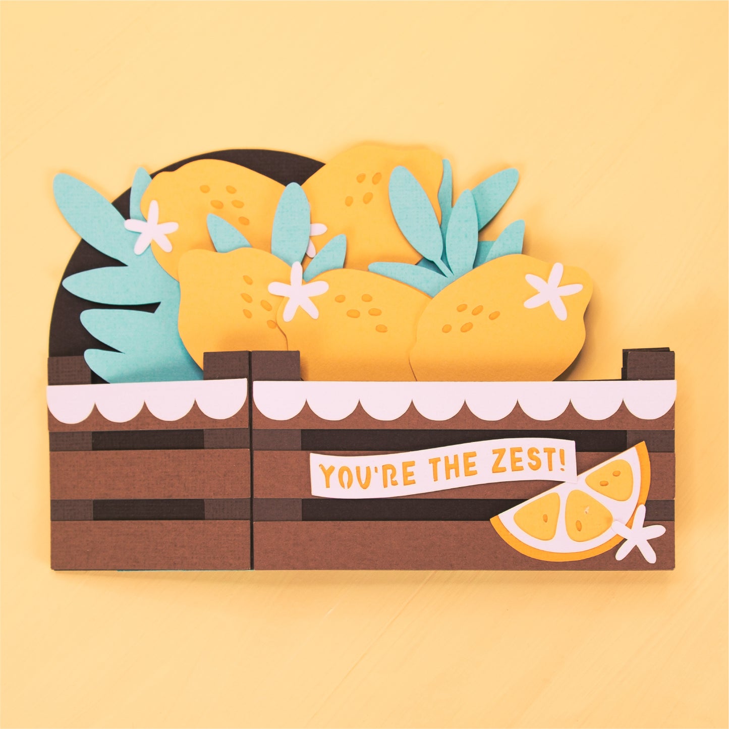 Lemon Crate Card - 3D Summer Card SVG