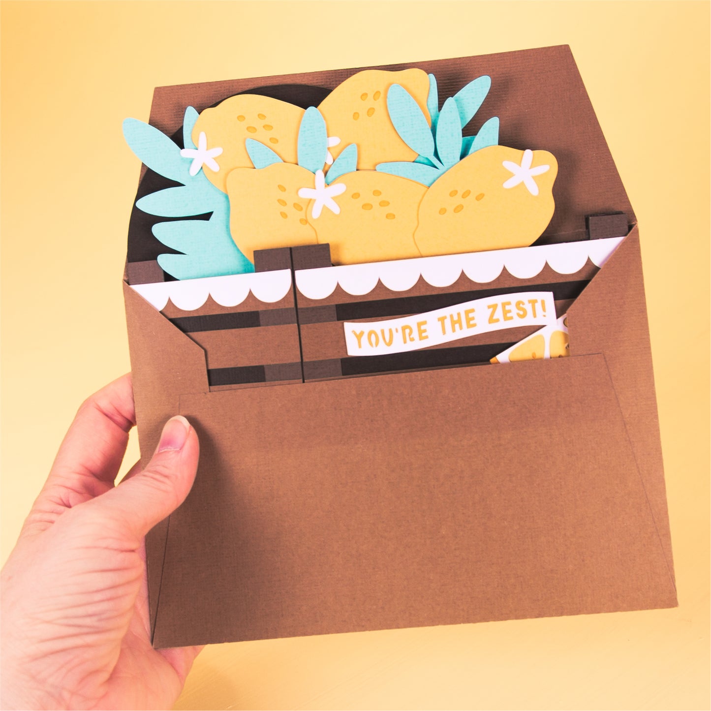 Lemon Crate Card - 3D Summer Card SVG