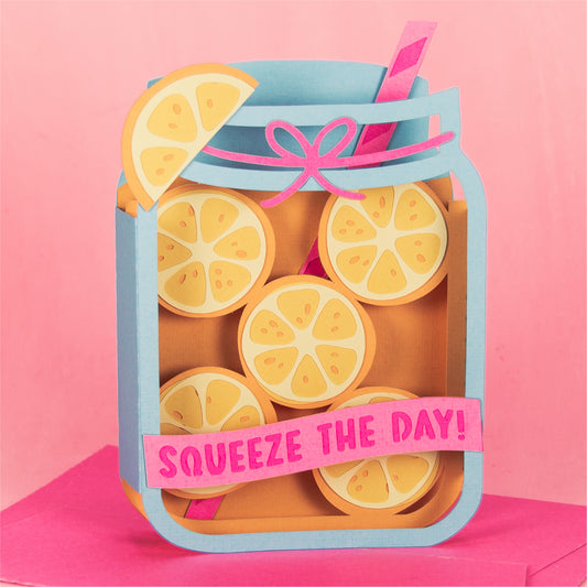 Squeeze the Day! 3D Lemonade Summer Card SVG