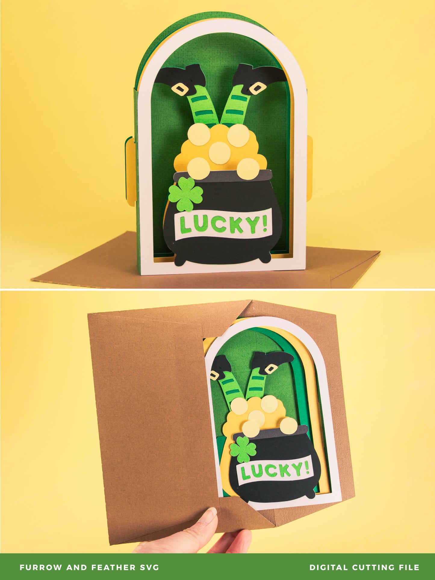 Leprechaun Feet Card - 3D St. Patrick's Day Card SVG