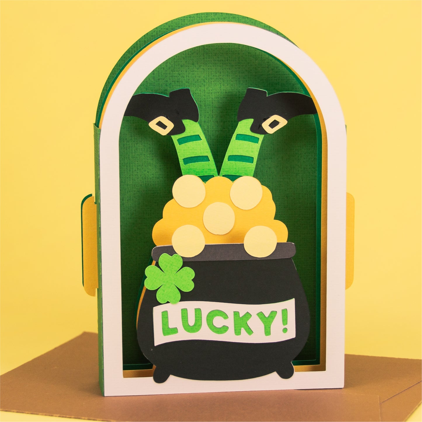 Leprechaun Feet Card - 3D St. Patrick's Day Card SVG