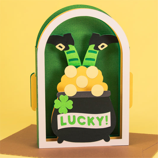 Leprechaun Feet Card - 3D St. Patrick's Day Card SVG