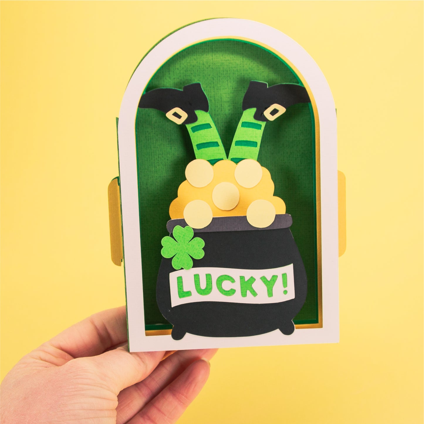 Leprechaun Feet Card - 3D St. Patrick's Day Card SVG