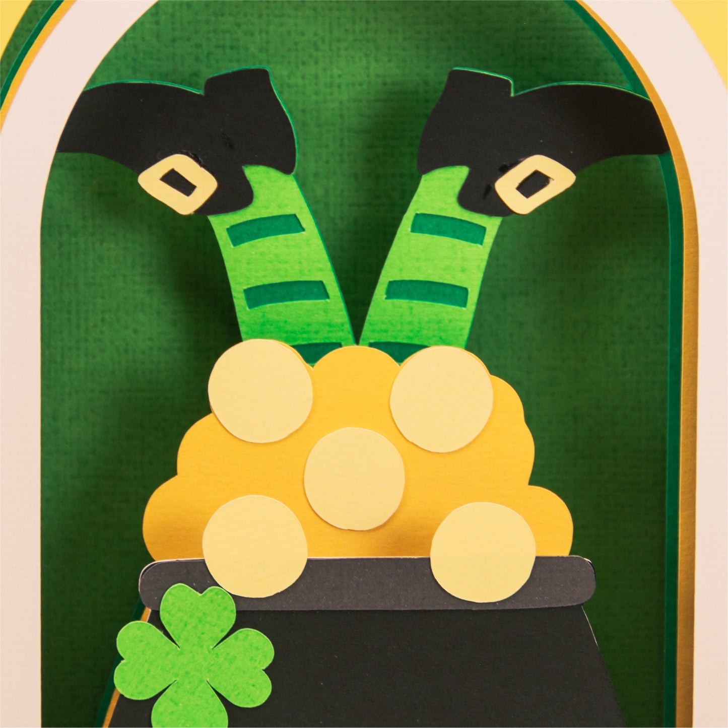 Leprechaun Feet Card - 3D St. Patrick's Day Card SVG