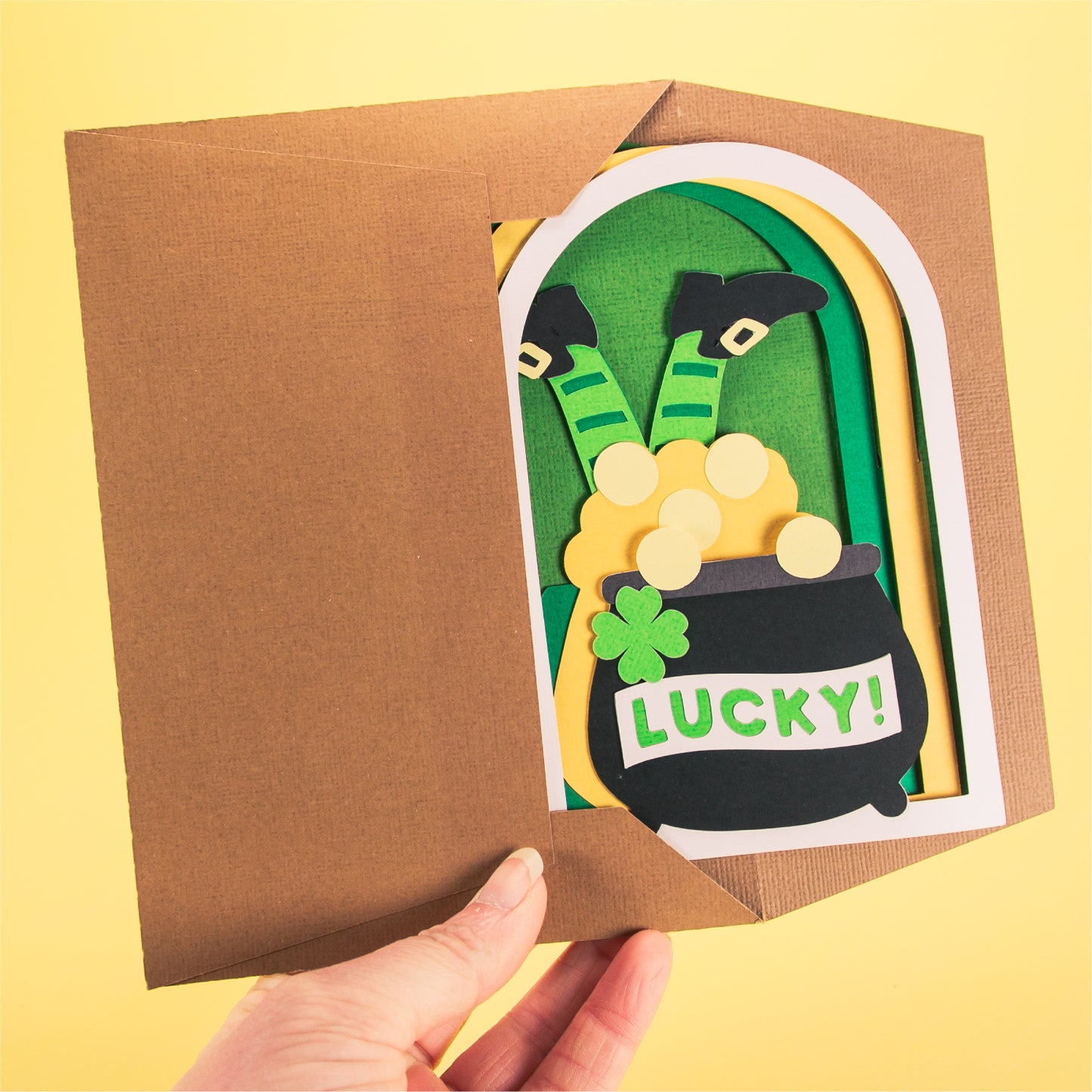 Leprechaun Feet Card - 3D St. Patrick's Day Card SVG
