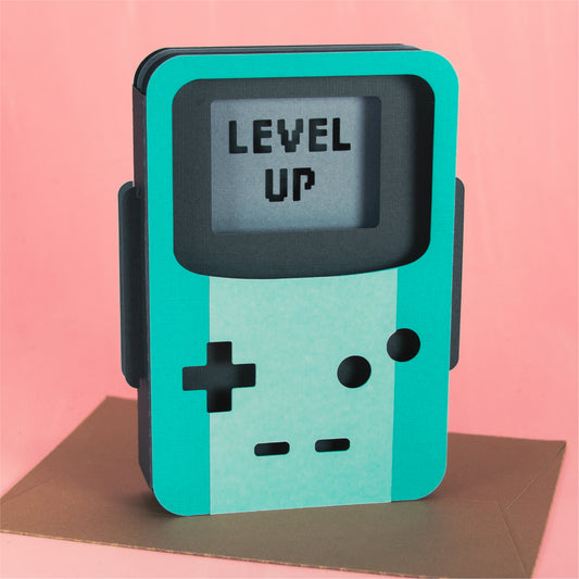 Level Up Gaming Card - 3D Video Game Card SVG