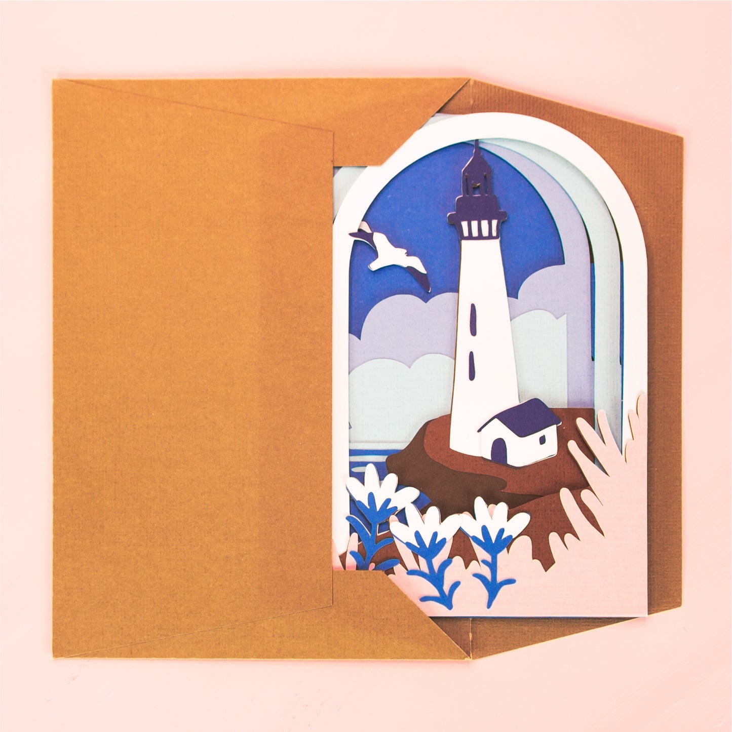 Seaside Lighthouse Card - 3D Summer Card SVG