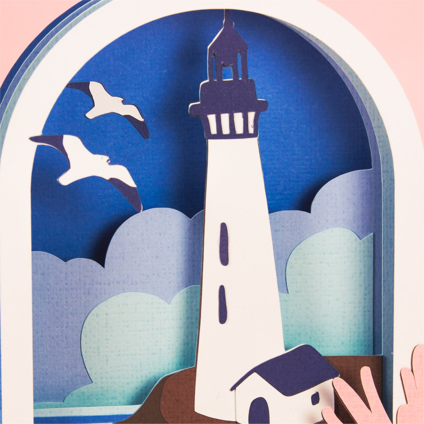 Seaside Lighthouse Card - 3D Summer Card SVG