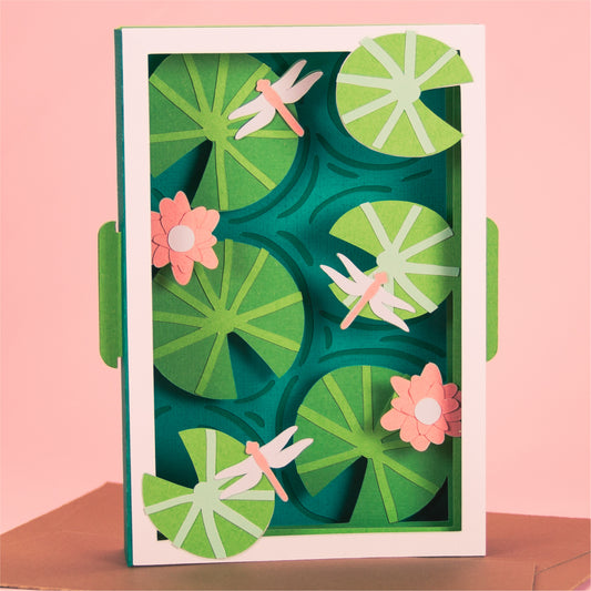 Lily Pad Pond Card - 3D Card SVG