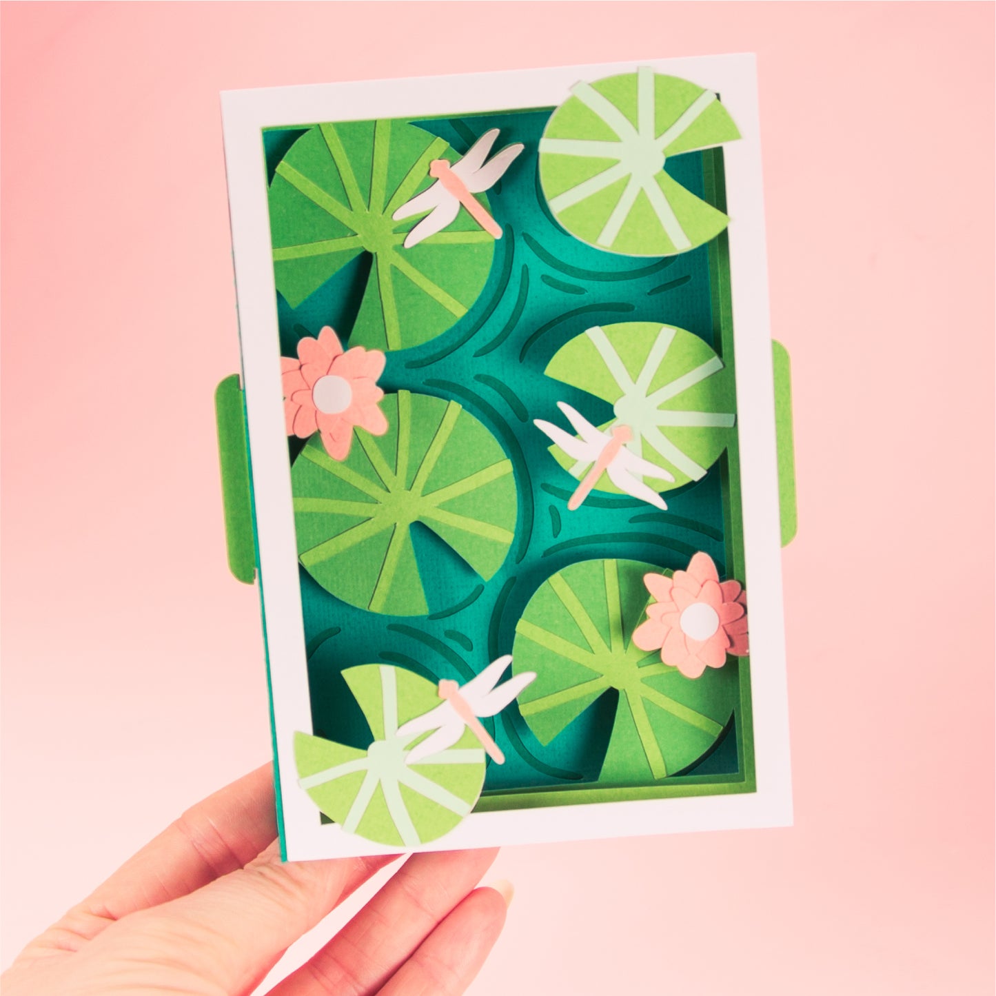 Lily Pad Pond Card - 3D Card SVG
